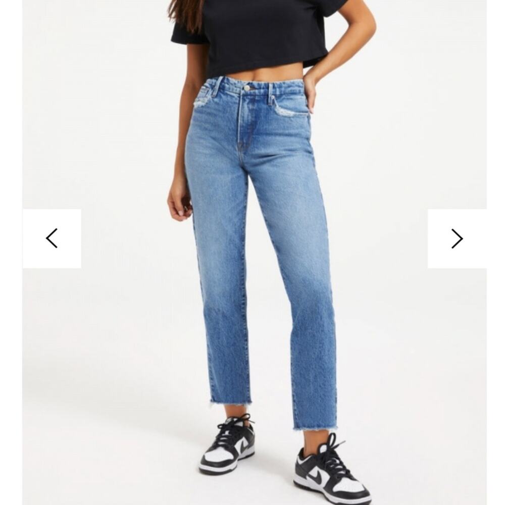 Good American Good Vintage With Frayed Hem Blue Size 26